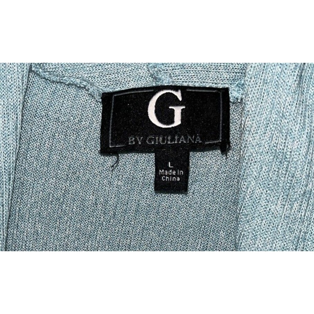 G By Giuliana Ribbed Duster Cardigan Women Sz Large Light Blue - Picture 3 of 6